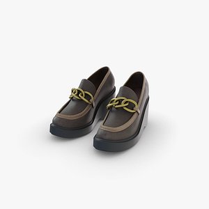 Brown Platform Horsebit Loafers