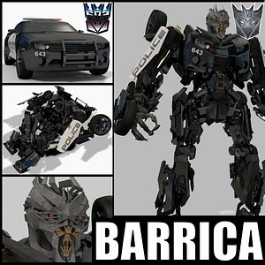 Barricade decepticon transformer - 3d animated model