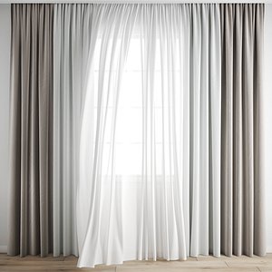 3D Curtain 291 Wind blowing effect 6 3D model