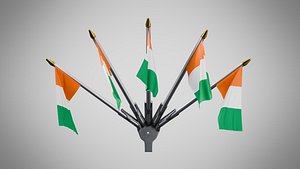3D model Wall Mount Flags 5 Of Cote d Ivoire Ivory Coast