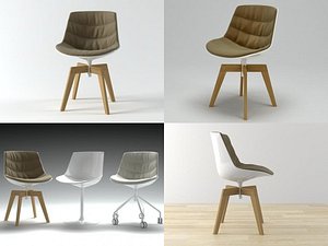 flow chair oak base 3D model