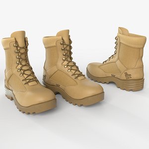 Military-Style Boots in Light Desert Sand Color