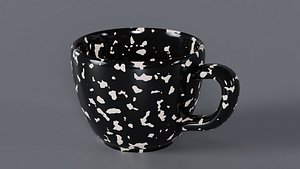 Old black bubbles tea cup 3D Model True Renders UV 4K PBR Textures 3D model