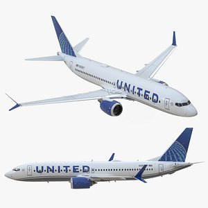 United Airlines Boeing 737 MAX 8 in Flying