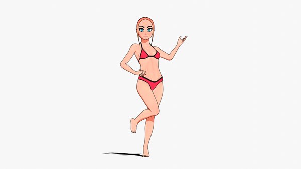 3D модель Anime Girl in Bikini - TurboSquid 2035382