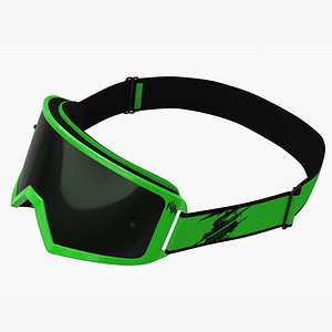Motocross Goggles Mirror Lens Red Green 3D