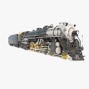 Old style coal locomotive 3D model