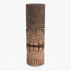 Tiki Totem Carved Wood