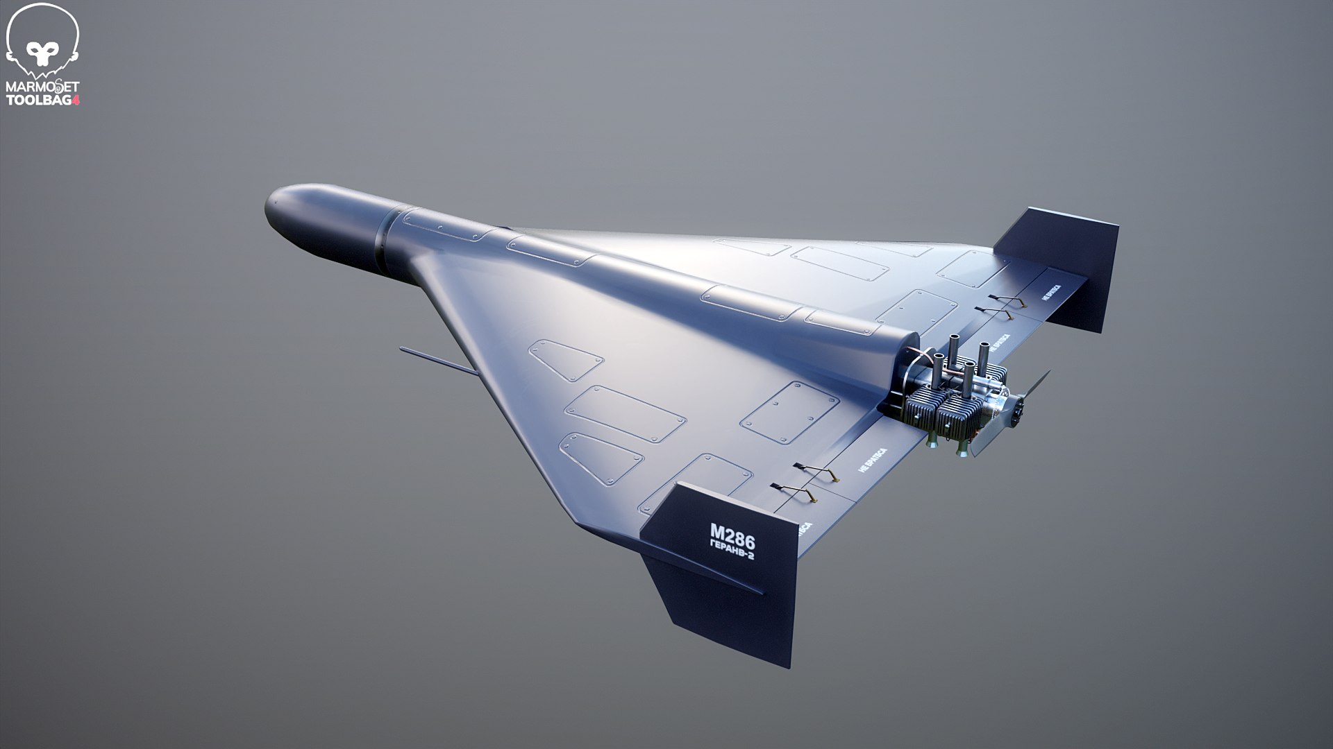 3D GERAN-2 Drone Black https://p.turbosquid.com/ts-thumb/FZ/VhT9gA/DC/geranblack_toolbag__001/png/1728630373/1920x1080/fit_q87/90e1936d6ffbea7acb019c739aa47d4d918ea334/geranblack_toolbag__001.jpg