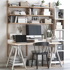 3D IKEA office workplace 73