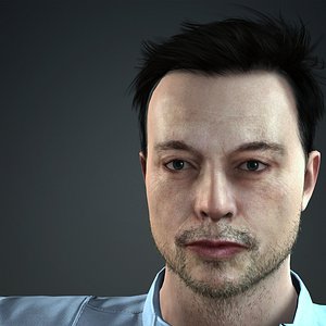 3D Elon Musk 3D Model - Hyper Realistic Low-poly model