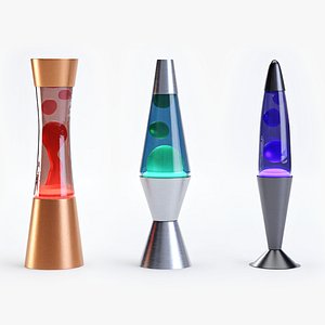 Retro Lava Lamps Set - Decorative Interior Pack 3D model
