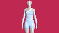 Girls One-Shoulder Athletic Bodysuit
