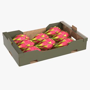 Dragon Fruit Cardboard Fruit Box 3D model