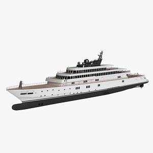 3D model RisingSun Superyacht Night Scene