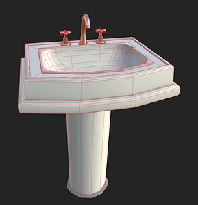 sink gold silver 3D model