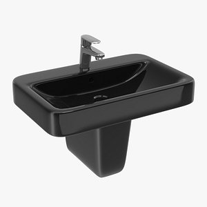 3D bathroom sink black model