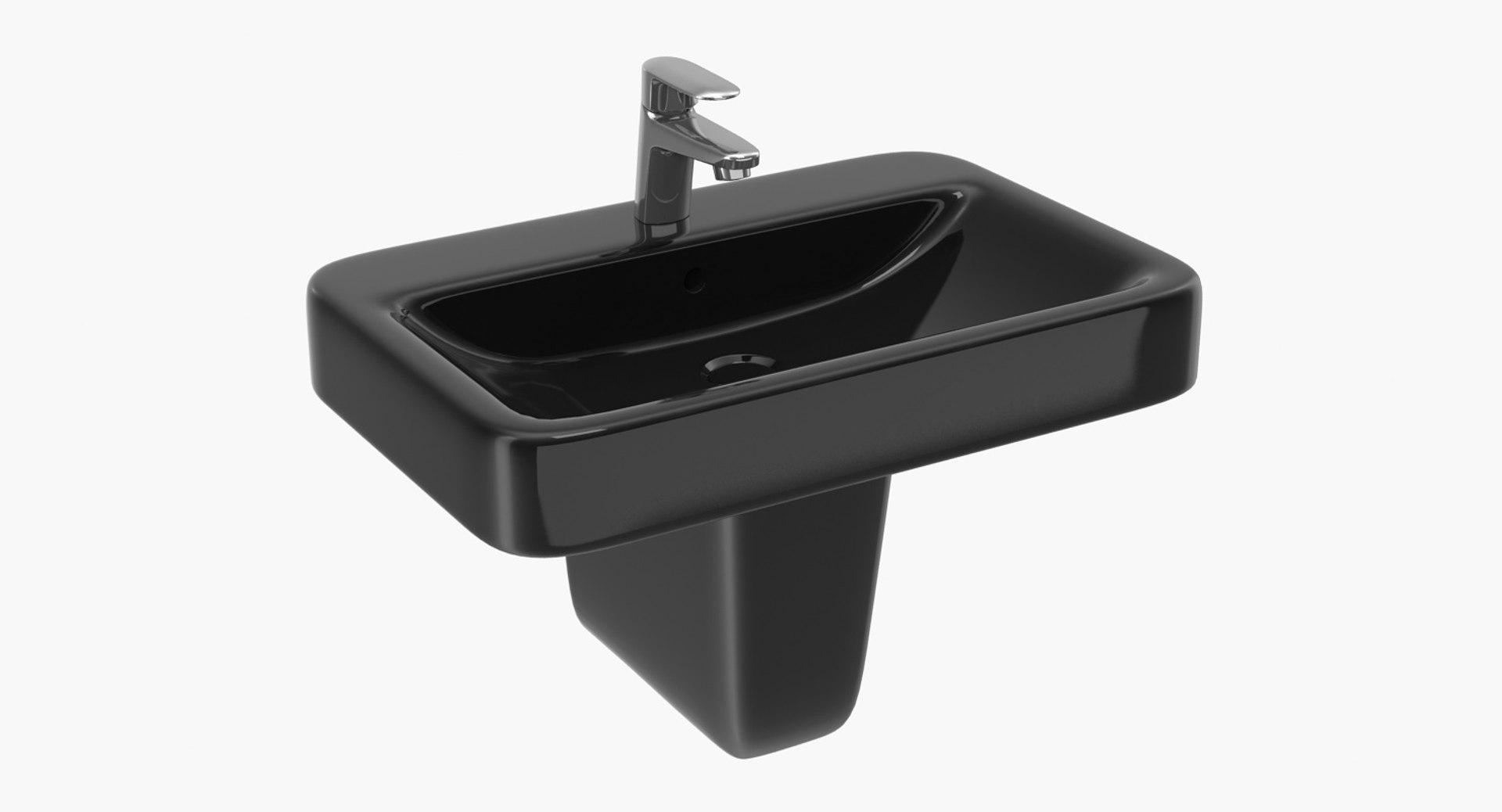 Bathroom Sink Black 3D Model 3D model preview