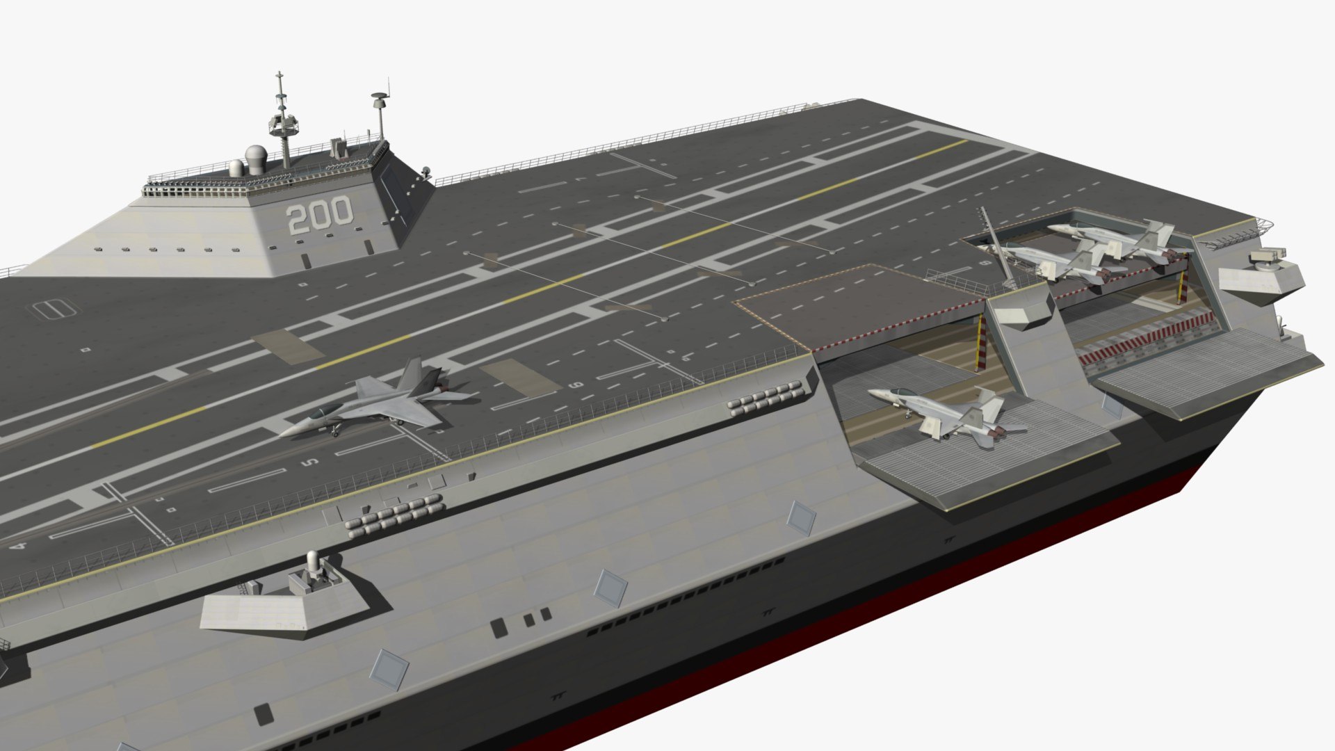 Stealth Aircraft Carrier 3D Model - TurboSquid 1890618