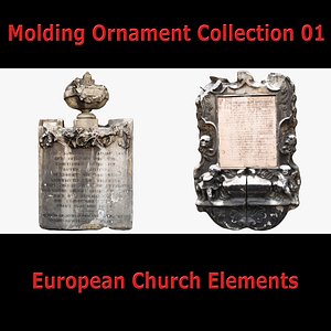3D model old molding ornament