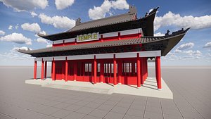 chinese temple golden model