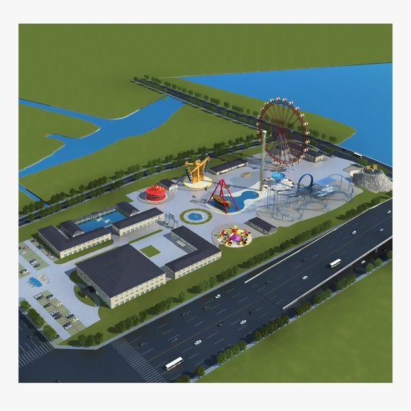 modelo 3d parque de atracciones - TurboSquid 2164019
