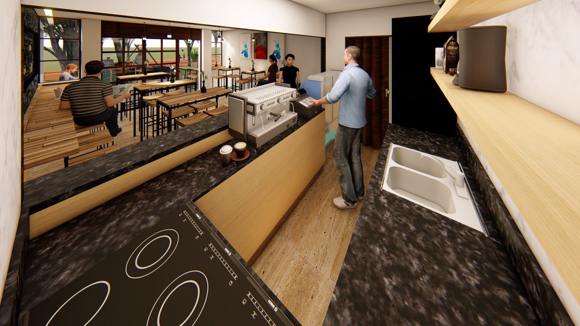 3D Coffee Place - TurboSquid 2224651