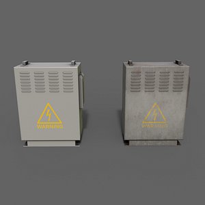 PBR Electric Box Grey V3 3D model