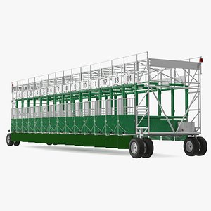 3D 14 Starting Stalls for Horse Racing Rigged for Maya