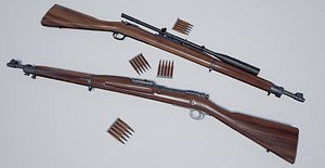 3D m1903 springfield rifle polys model