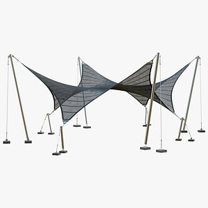 3D Tensile Structures Architecture Mesh model
