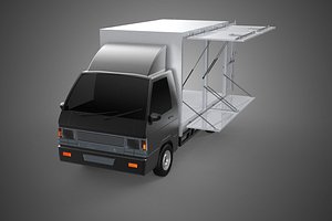 CAR MOBILE SHOP FOOD TRUCK VEHICLE VAN RETAIL CATERING OPEN DOOR 3D model