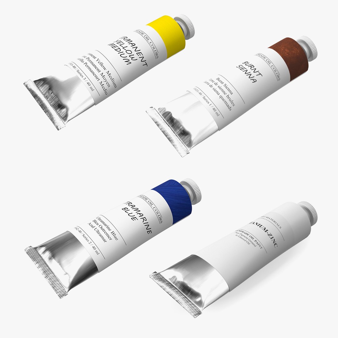 Oil Paint Tubes Collection 3D model preview