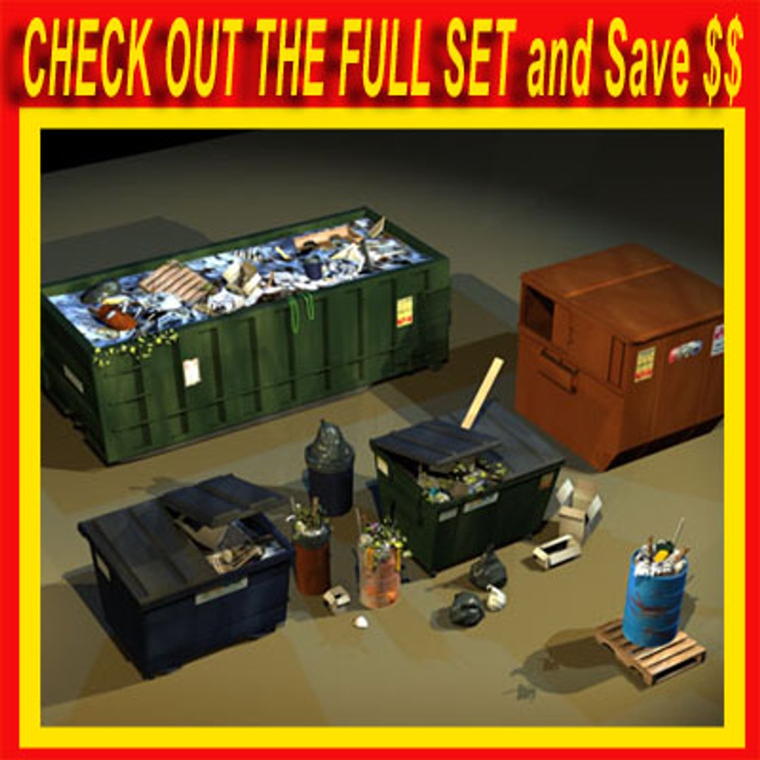 3ds Max Dumpster Drum 01 Dump