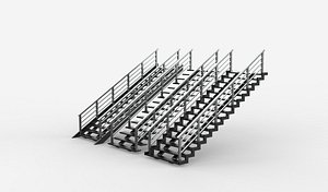Metal Staircase 3D model 3D model