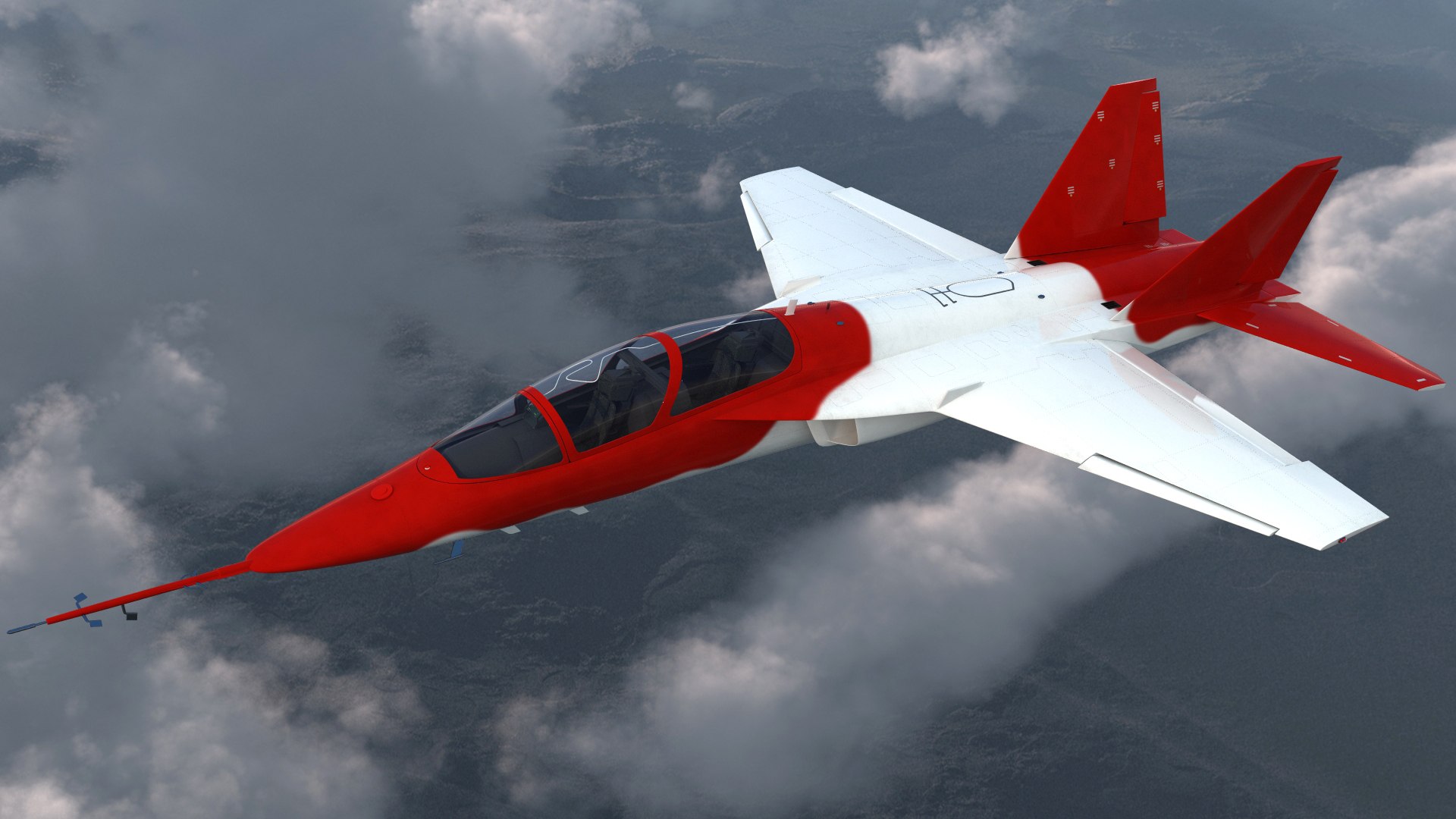 Military Trainer Aircraft Rigged 3D model preview