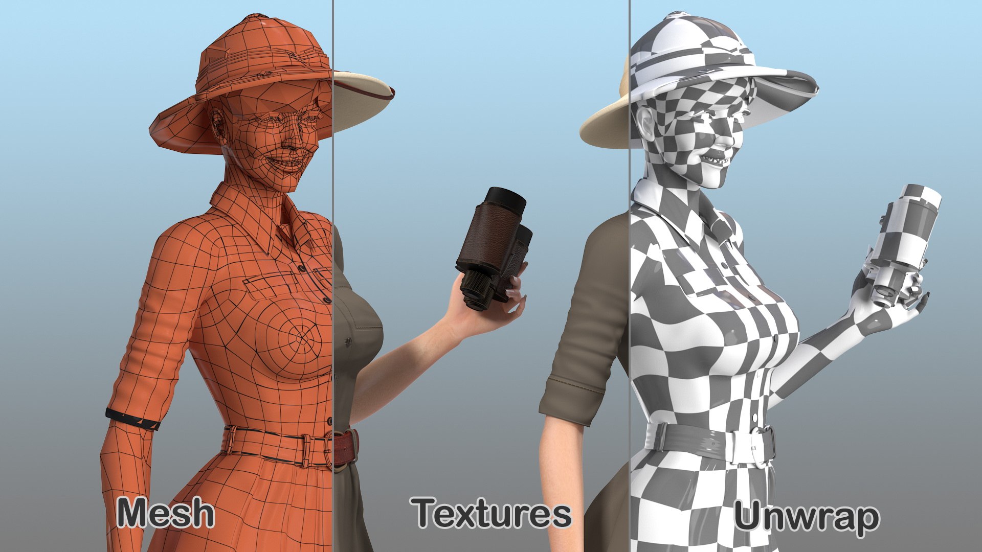3D women safari costume binoculars model https://p.turbosquid.com/ts-thumb/Fa/t48DgM/ikvdsqUF/womeninsafaricostumewithbinocularc4dmodel022/jpg/1599134978/1920x1080/fit_q87/847ba150293180168fac79210751f4ea7a7c4008/womeninsafaricostumewithbinocularc4dmodel022.jpg