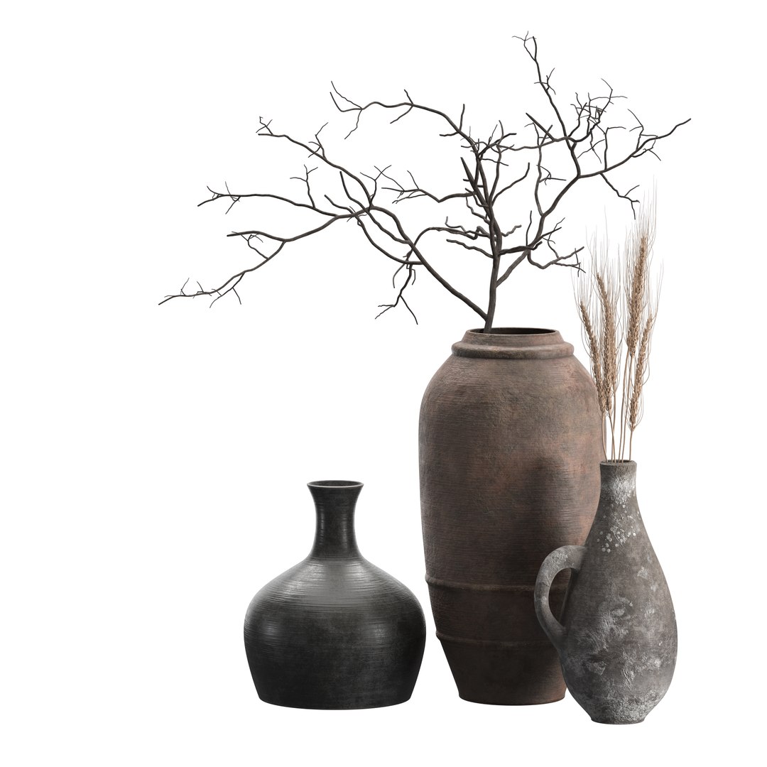 Artisan Rustic Vases Set 2 3D - TurboSquid 2124109