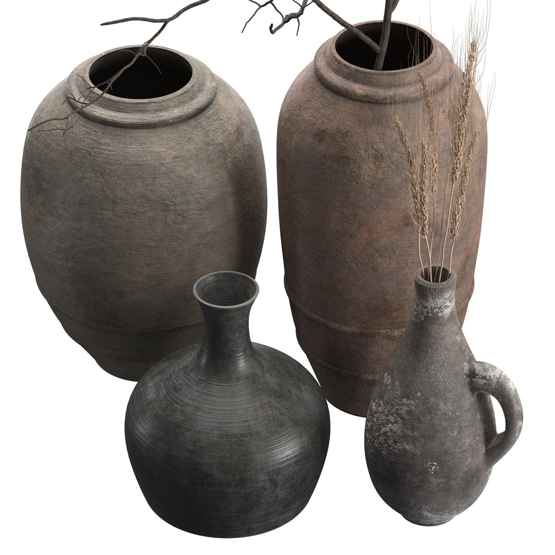 Artisan Rustic Vases Set 2 3D - TurboSquid 2124109