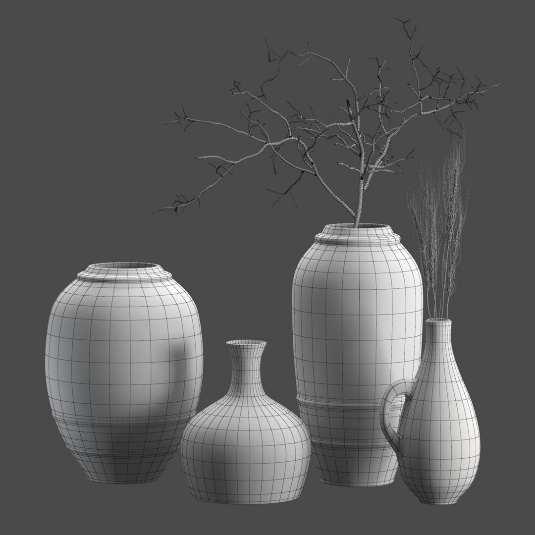 Artisan Rustic Vases Set 2 3D - TurboSquid 2124109