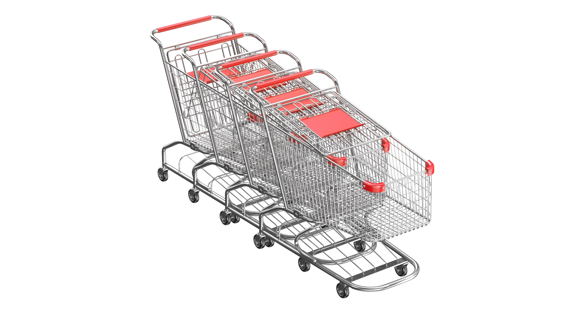 Detailed Shopping Carts Linear Array Model TurboSquid 1999944