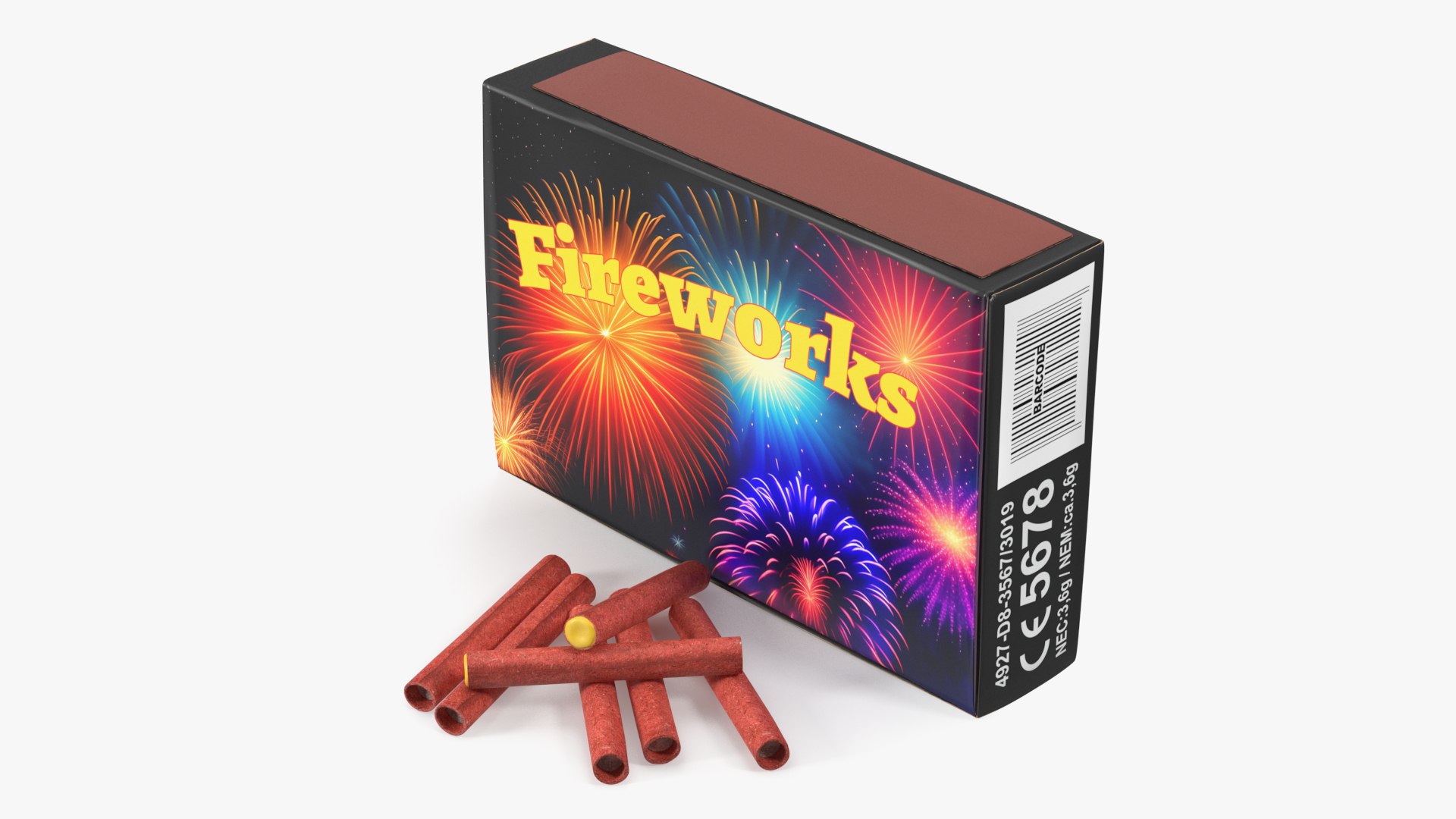 Firecrackers Box Mockup 3D model preview