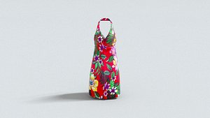 laos Female Halterneck Dress 3D model