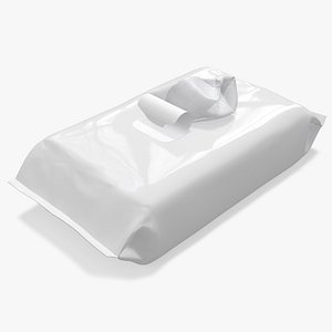 Open Pack with Wet Napkin Sticking Out 3D model