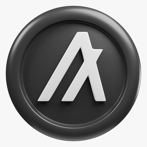 Algorand or ALGO black crypto coin with cartoon style