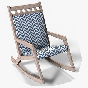 3D Mitsy Rocking Chair pine finish model