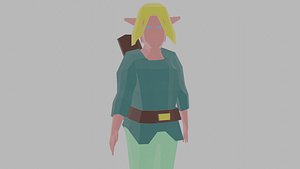 Low Poly Fantasy Archer Elve Character Rigged Unity