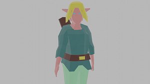 Low Poly Fantasy Archer Elve Character Rigged Unity