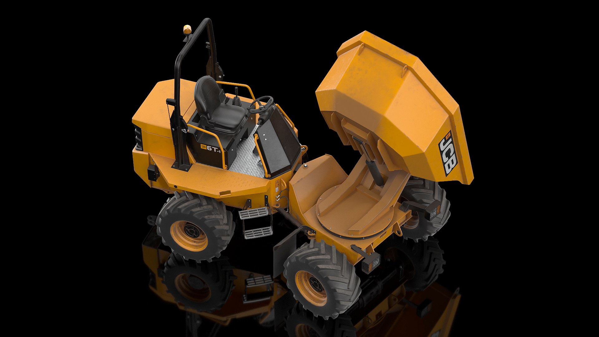 JCB 6T-1 Site Dumper Dirty Rigged 3D model preview