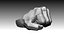 Pendentif bague imprimable Man Punch Fist Hand Fury